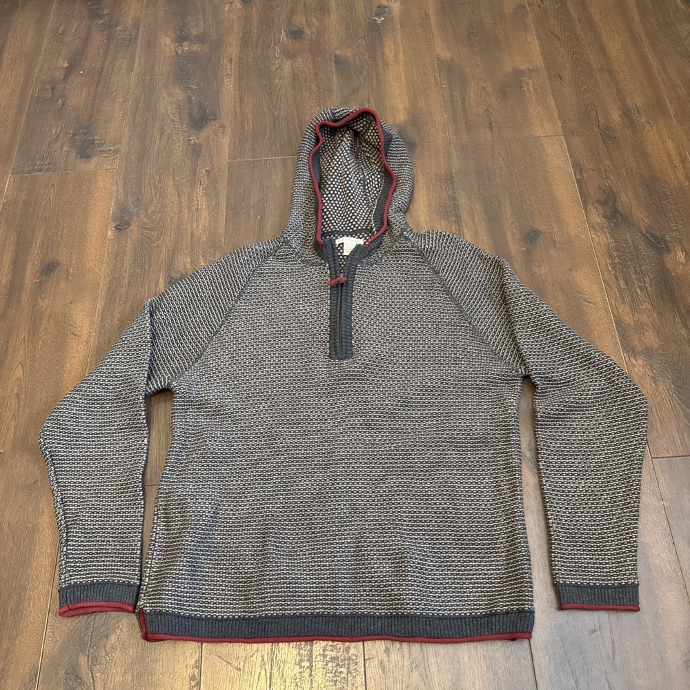 Carbon 2 Cobalt 1/4 Zip Pullover Hoodie Bark Texture Knit Sweater Men's Medium‎